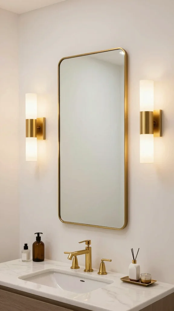 14 Restroom Lighting Ideas for a Warm and Flattering Glow - 6. Wall Sconces for Elegance 1