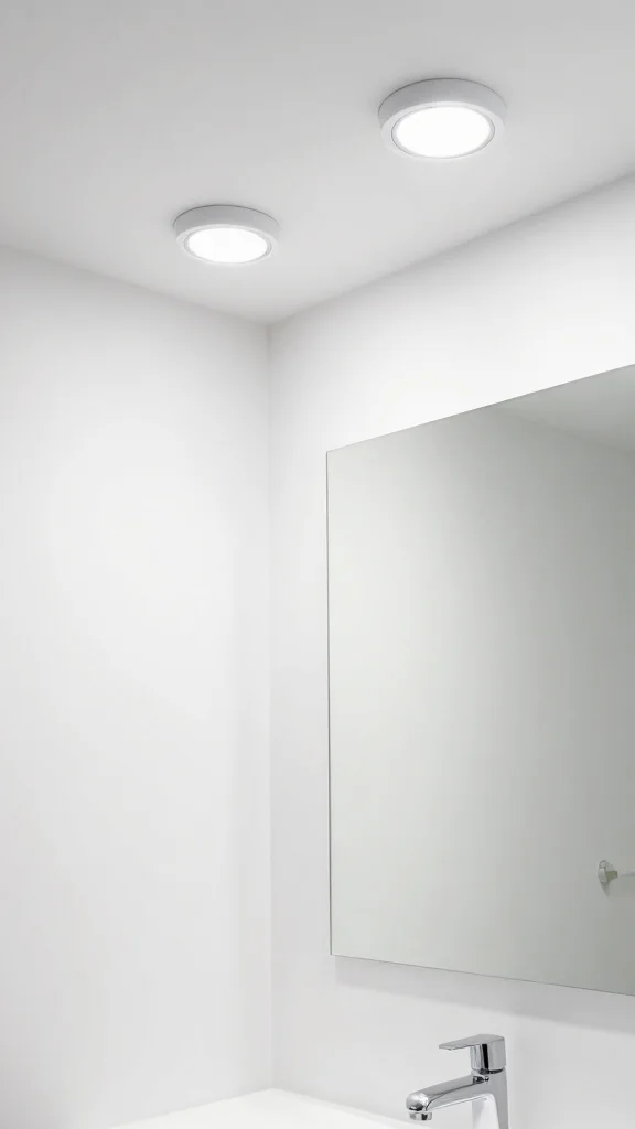 14 Restroom Lighting Ideas for a Warm and Flattering Glow - 9. Surface-Mounted Fixtures for Bright Spaces 1