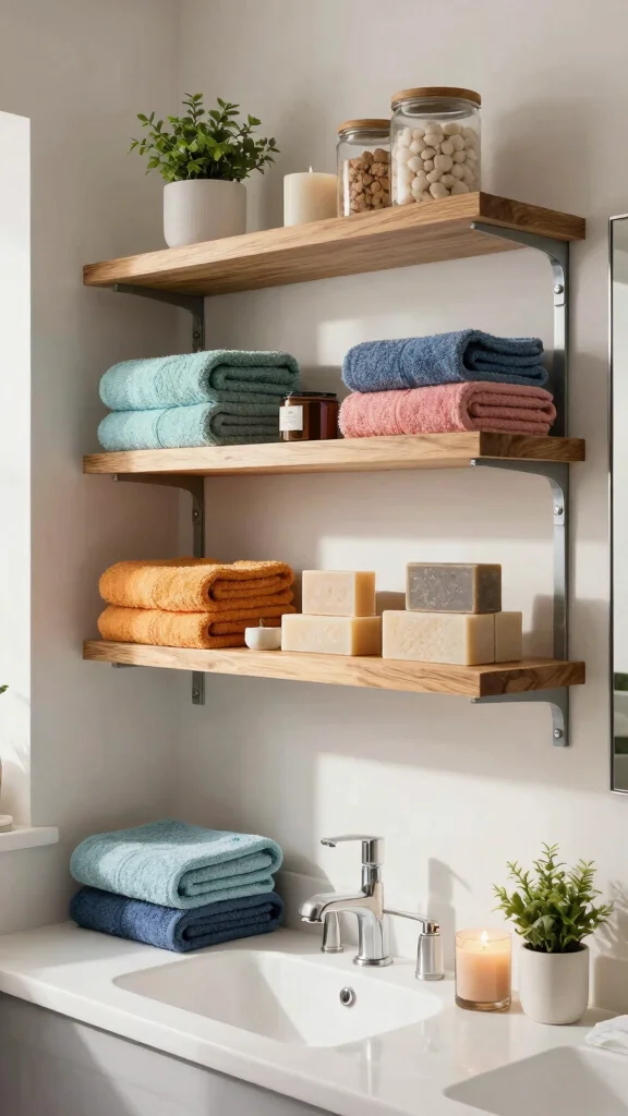 15 Bathroom Remodel Ideas to Refresh Any Size Bathroom - 1. Embrace Open Shelving 1