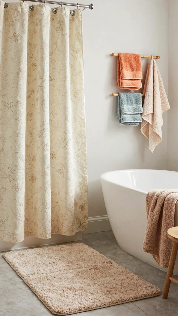 15 Bathroom Remodel Ideas to Refresh Any Size Bathroom - 10. Layer Textiles for Comfort 1