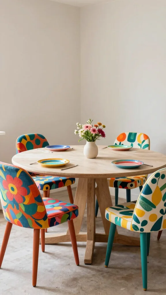 15 Dining Room Chair Ideas to Mix, Match, or Coordinate - 9. Playful Patterns 1