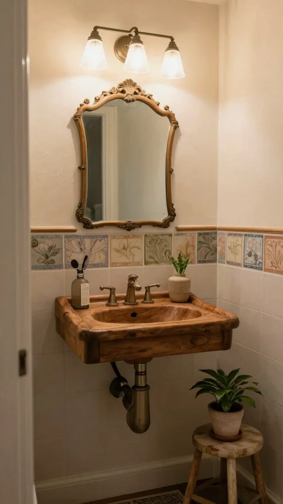 15 Restroom Remodel Ideas to Completely Transform Your Space - 11. Vintage Accents for Character 1