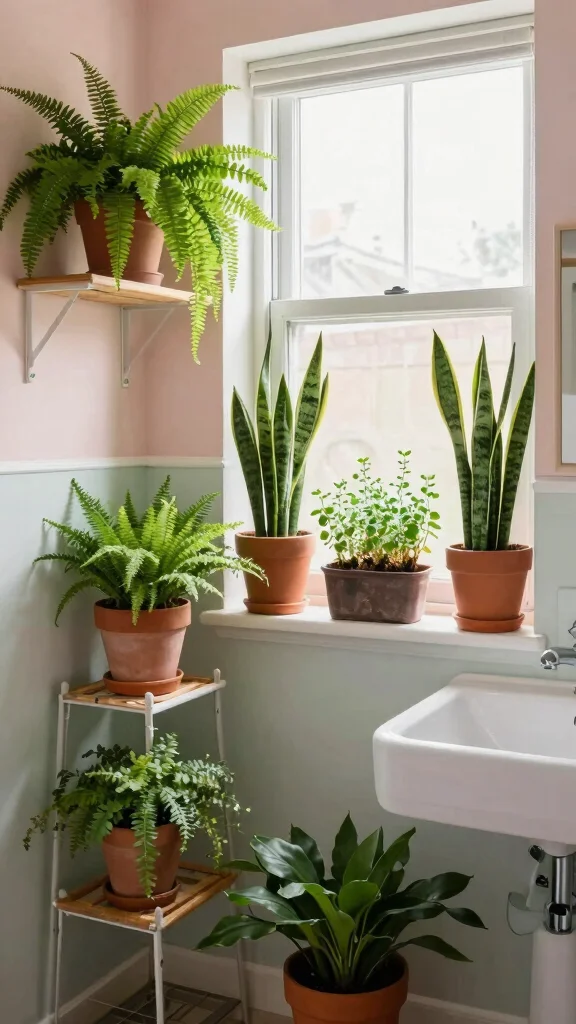 15 Restroom Remodel Ideas to Completely Transform Your Space - 5. Adding Plants for a Touch of Nature 1